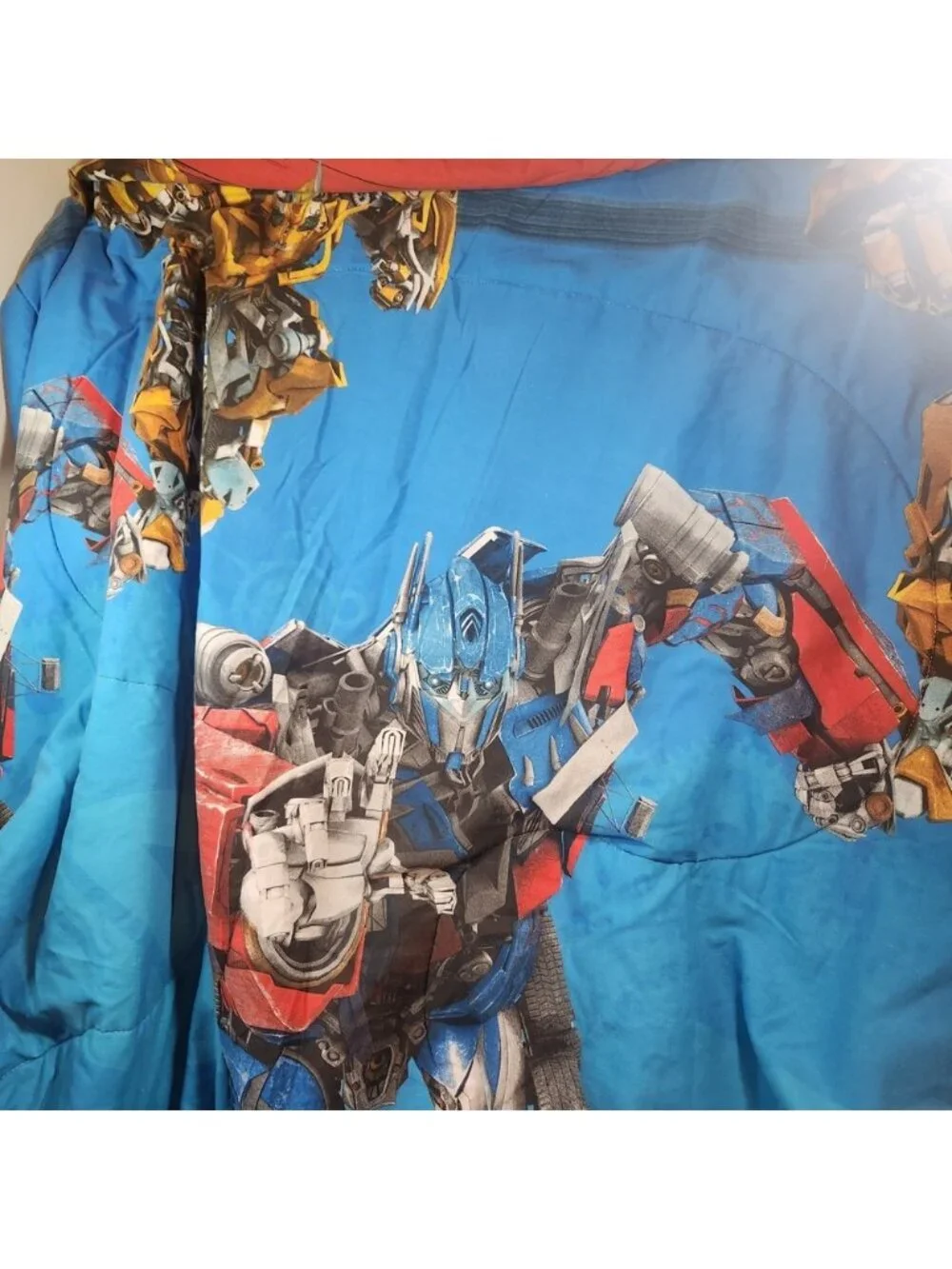 Transformers Optimus Prime Bumblebee Reversible Comforter Blue Bedding